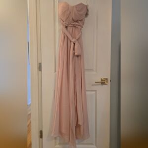 Elegant Pink Strapless Dress